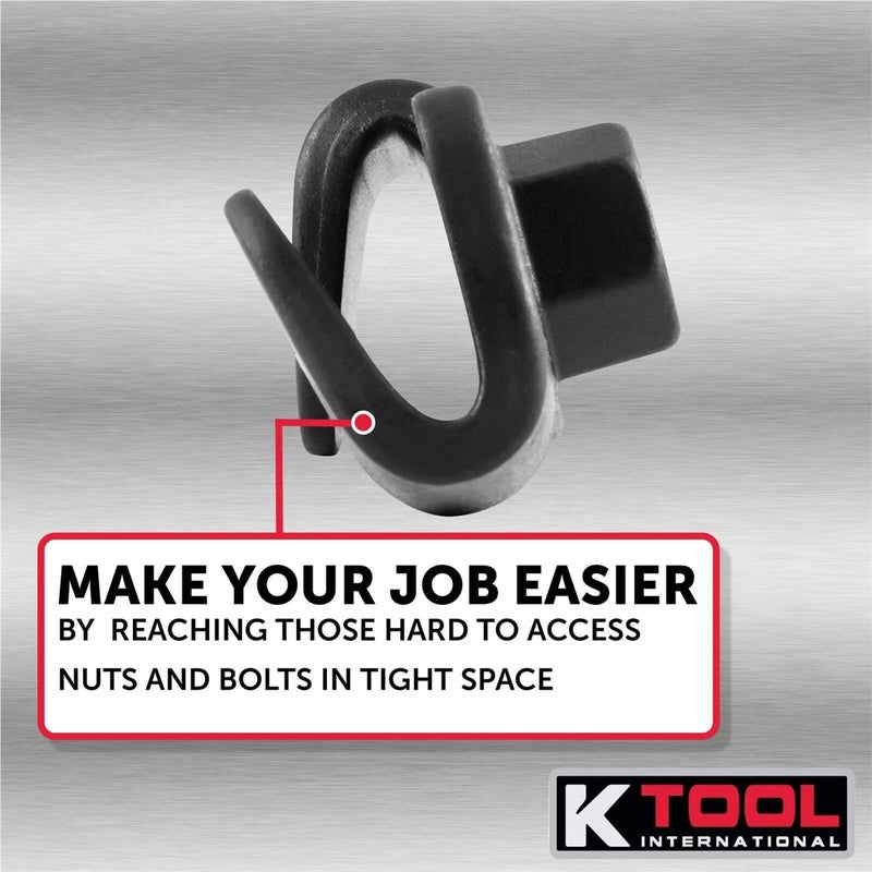 كي-تول إنترناشونال محول موسع مفتاح الربط العالمي 49403 من K Tool International 1/2 بوصة أو 21 مم هيكل سداسي الشكل مع معالجة حرارية قابلة للتمديد باللون الأسود - Image 3
